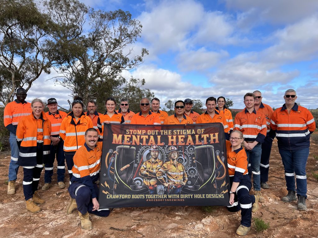 Evolution Mining (Mungari) showcasing the 'Stomp out the Stigma' of Mental Health Banner