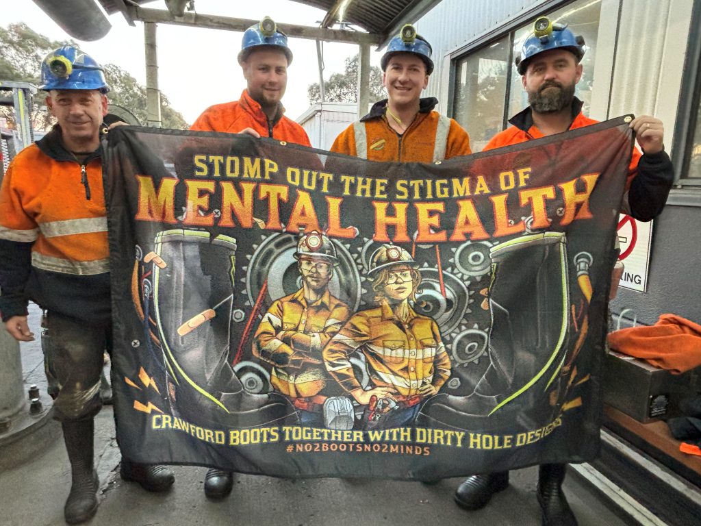 SVL 1 – taken at Springvale Colliery, showcasing the 'Stomp out the Stigma' of mental health banner
